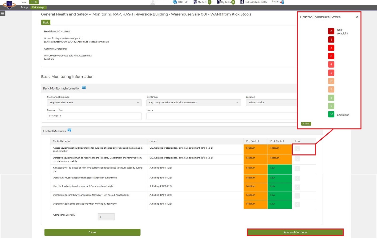 How do I make sure we are complying with our Risk Assessments?